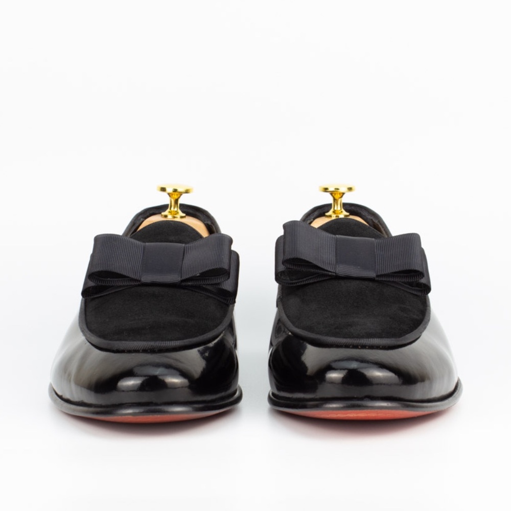 BowTie Black Men's Genuine Leather Loafer
